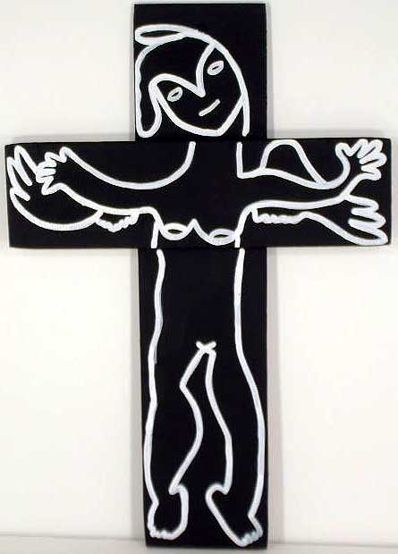 Click here to go to larger image of "Black & White Cross"