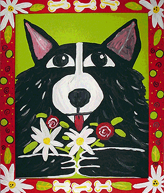"Black and White Dog" by Anna